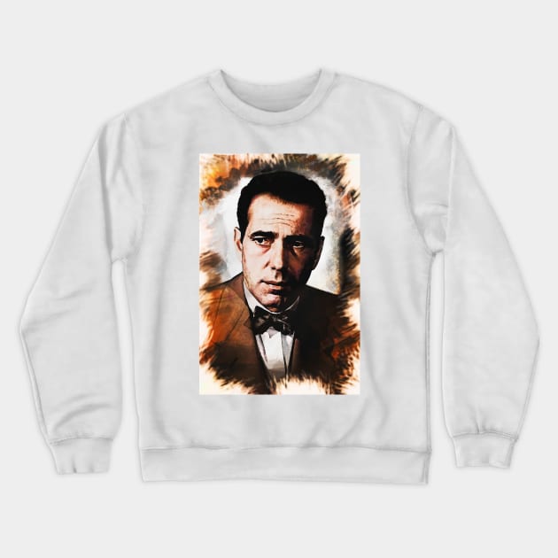 Humphrey Bogart portrait Crewneck Sweatshirt by Naumovski